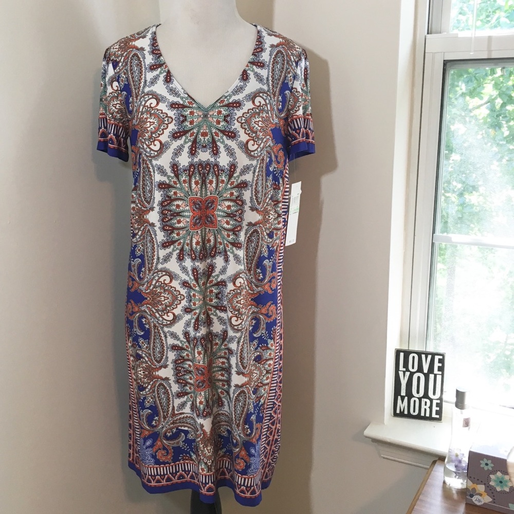 London Times Stretchy Printed Shift Dress
